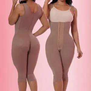 Faja La Potra BBL -8239 High Compression Shapewear for Women Powernet Support Invisible BBL Lift Brown Basic Minimalist Soft Fabric Elegance Womenswear Smooth Long Leg Cut