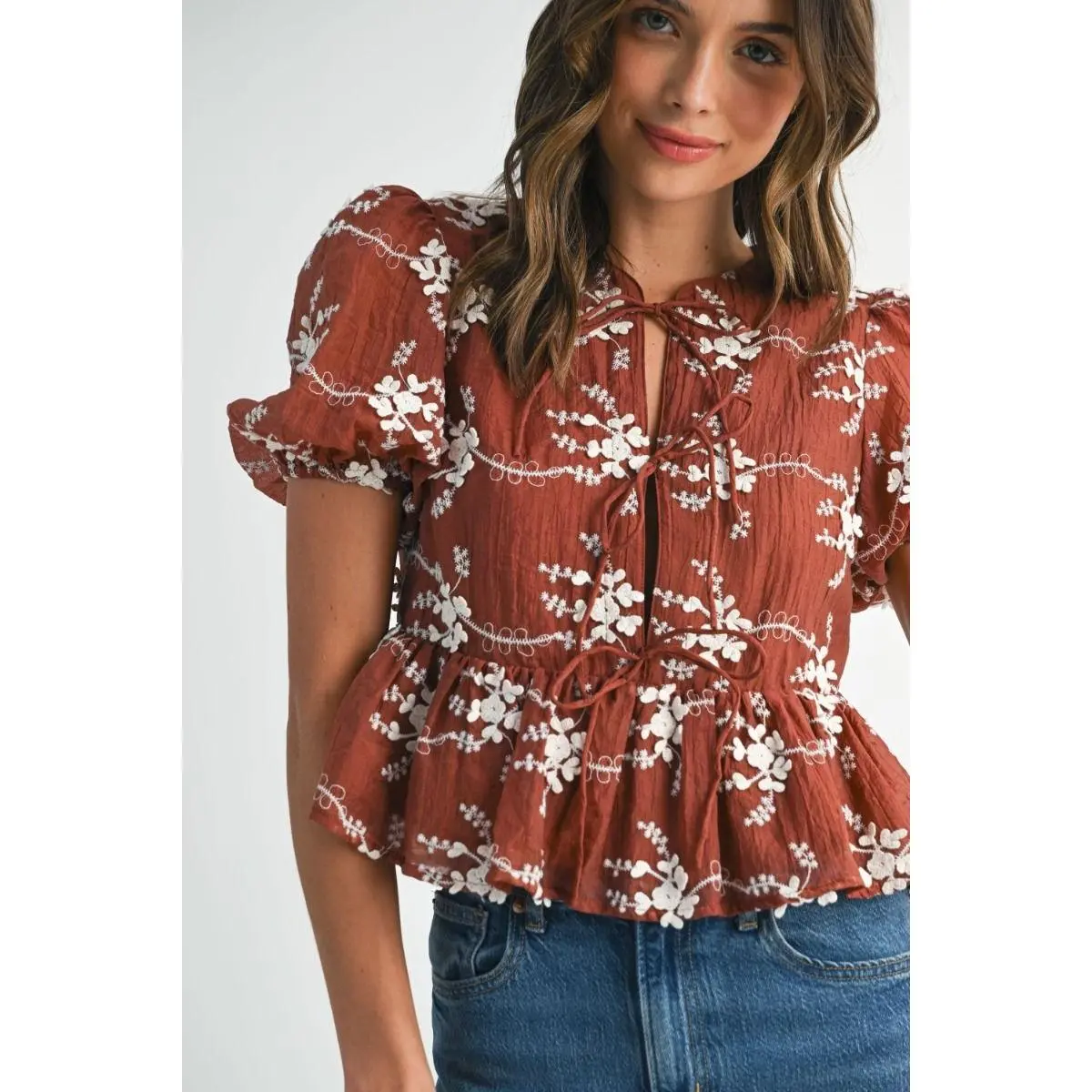 Maroon Embroidered Blouse
