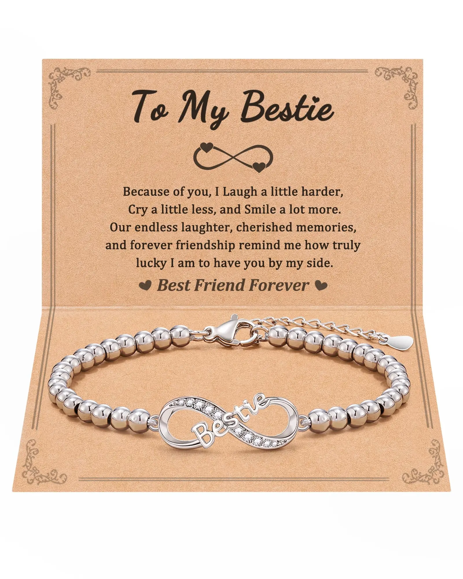 Infinity Love Heart Bracelets Gifts for Sister/Bestie/Daughter/Grandma/Nana/Granny/Nanny/Auntie, Birthday Christmas Valentines Day Gifts for Women Best Friend Girls