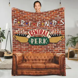 Friends TV Show Series Warm Blanket Cartoon Central Perk Travel Throw Blanket Funny Home Decor Bedspread Bed Cover A multi-functional and beautiful blanket suitable for decoration, use and as a gift. Add some fun to your home