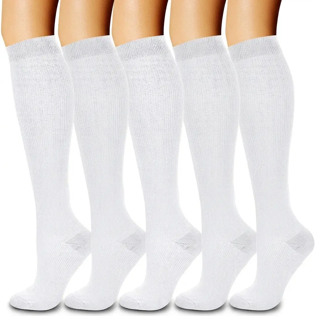 5 Pairs Compression Socks for Men & Women – All-day support Best Support for Running, Athletic, Cycling,15-20 mmhg circulation boost,active lifestyle,