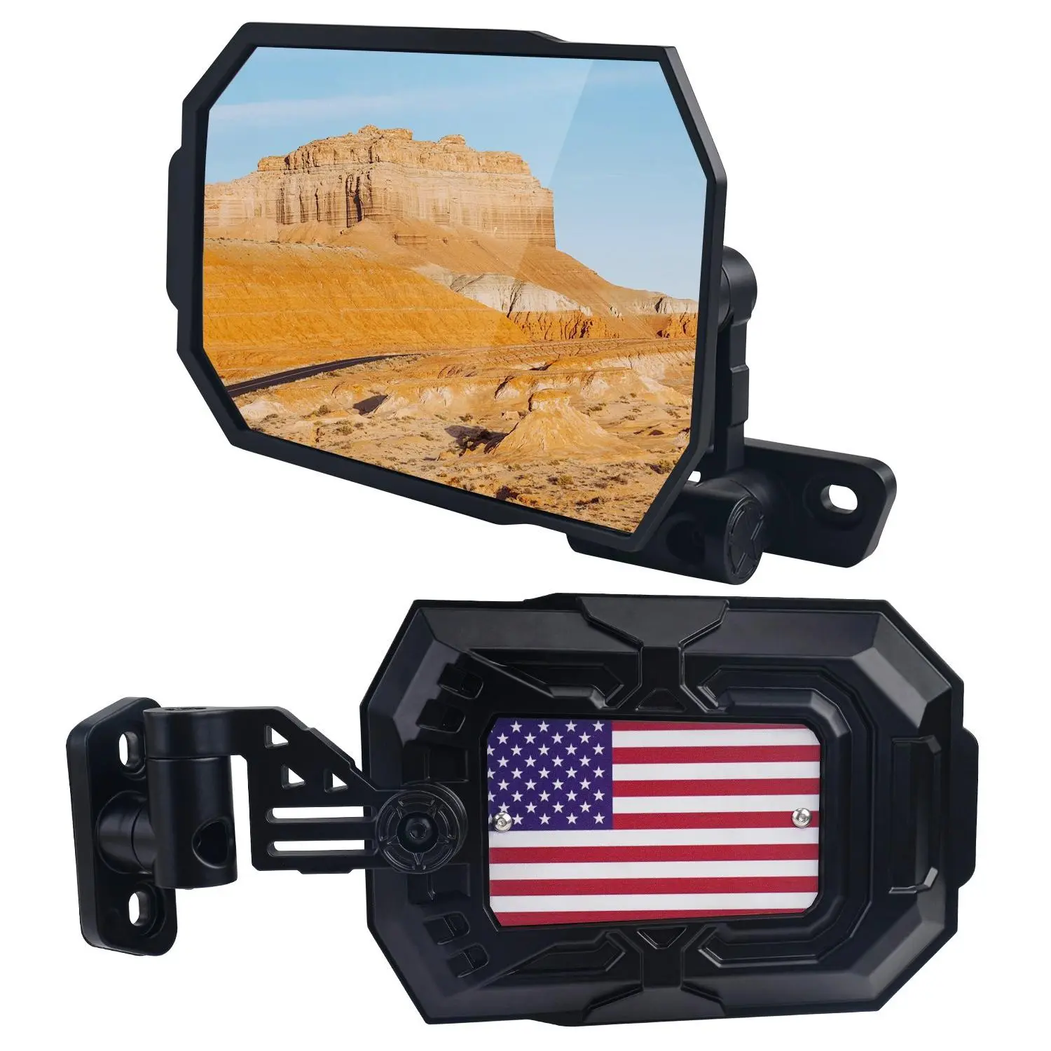 Doors Off Mirrors Side View Mirrors Black/color Removable Flag Panel for 2007-2018 Wrangler JK JKU Models Multi-angle Adjustment Easy Installation