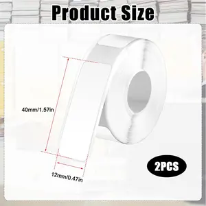 Thermal Label Rolls for Mini Printers - 12mm x 40mm Sticker Paper for Retail Price Tags, Office Files & Storage Bins