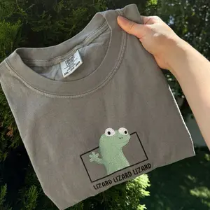 Lizard Embroidered Unisex Comfort Colors T-shirt Cotton Top