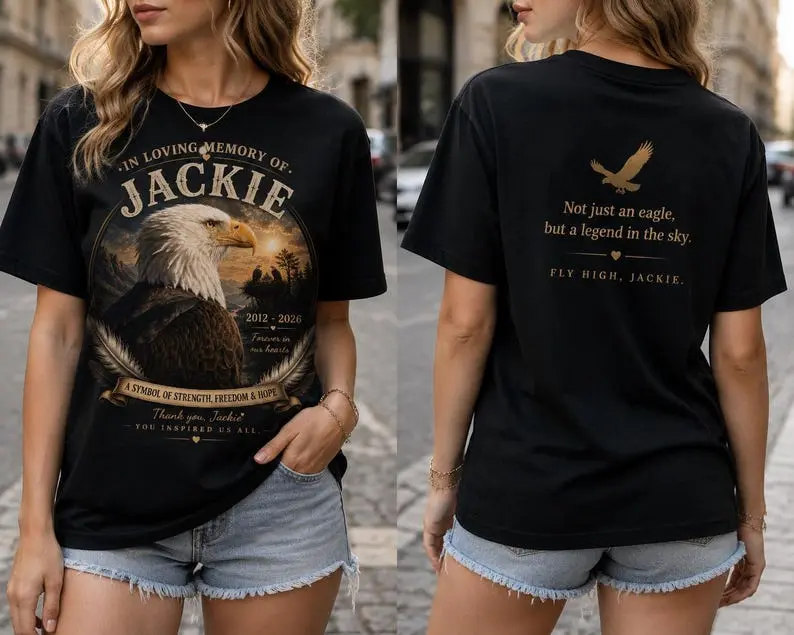 In Loving Memory Eagle Memorial T-Shirt, Jackie Tribute Comfort Color Shirt, Eagle Memorial Shirt, Sympathy Gift, Remembrance Shirt, Forever in Our Hearts