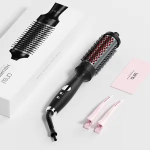 Lena Hair 1.5 Inch All-in-1 Hot Air Brush with Titanium Barrel, Thermal Round Brush, 5 Heat Settings, Infrared Technology & Negative Ion Technology Comfort