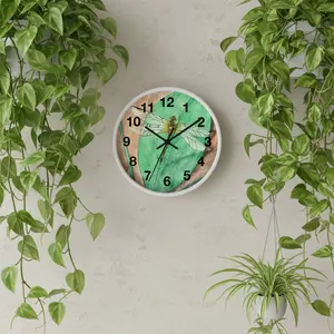 Wall Clock, Dragonfly on a Leaf  – Art for Everyday Time