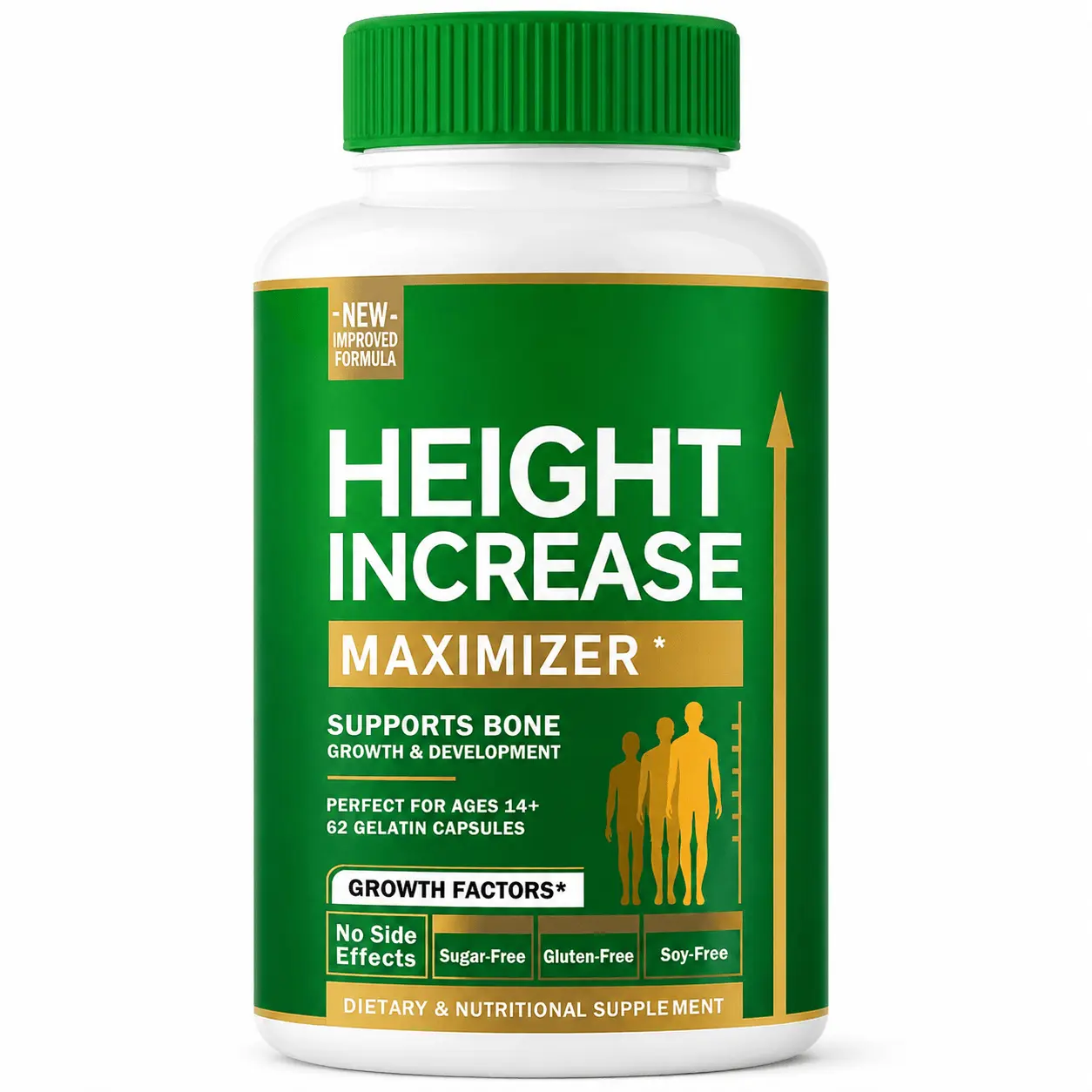 Growth Capsules to Grow Taller - Height Increase Maximizer with Calcium for Bone Strength -Natural Get Taller Supplement - Dietary Edible Healthcare Fitness