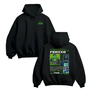 Feid Ferxxo Graphic Hoodie – Rapper Hip Hop Streetwear Pullover, Vintage Style Cotton Blend Sweatshirt, High Quality Print, Casual Fashion for Men