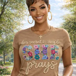 Floral Letter Inspirational Graphic Tee (DTF Transfer)