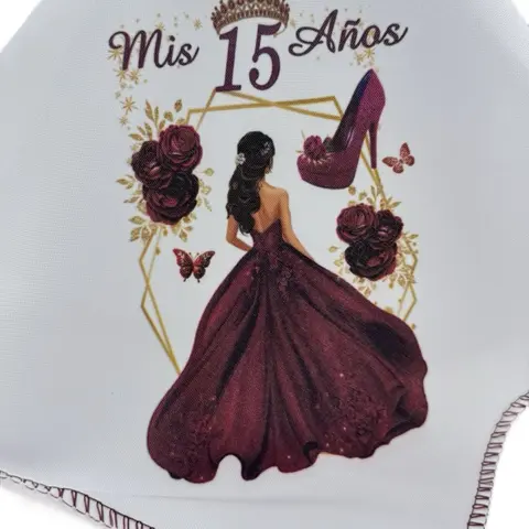 Quinceanera Printed Packaged Napkins - 12pcs 10x10 In Polyester Tableware for Quinceanera Events, Mis 15 Años Celebrations with Unique Design & Message