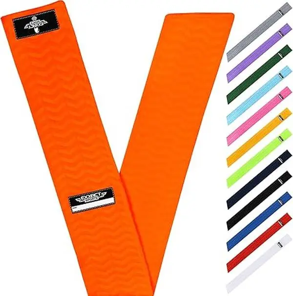 Exxact Sports Streamer Football Towel with Hook & Loop Fastener, Ultra-Light Quarterback QB Accessory for Cleaning Hands, Visors, Gloves - Highly Absorbent, Quick-Dry (Orange)