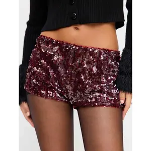 Cider Sequin Low Rise Micro Shorts