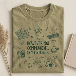 Comfort Colors Communication Speechie AAC BCBA ABA T-shirt, Autism Graphic Tee, Unisex Gift