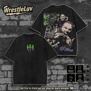 Retro Hardy Boyz Washed T-Shirt Wrestling Shirt WWE Fans WWE Tee Menswear Cotton Crewneck Premium American Made Acid Washed 100% Cotton