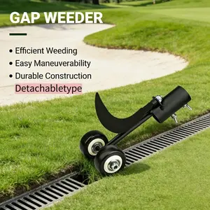 Double Wheel Garden Weed Puller Detachable Blade, Gap Weeding Tool, Manual Weed Remover, Suitable for Driveway, Sidewalk, Yard, Lawn