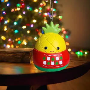 Squishmallows Maui the Pineapple Christmas Decoration, Tree Ornament Kurt Adler, Yellow Squishmallow, Holiday Ornament 2024, Squish Mellows Fruit Gift