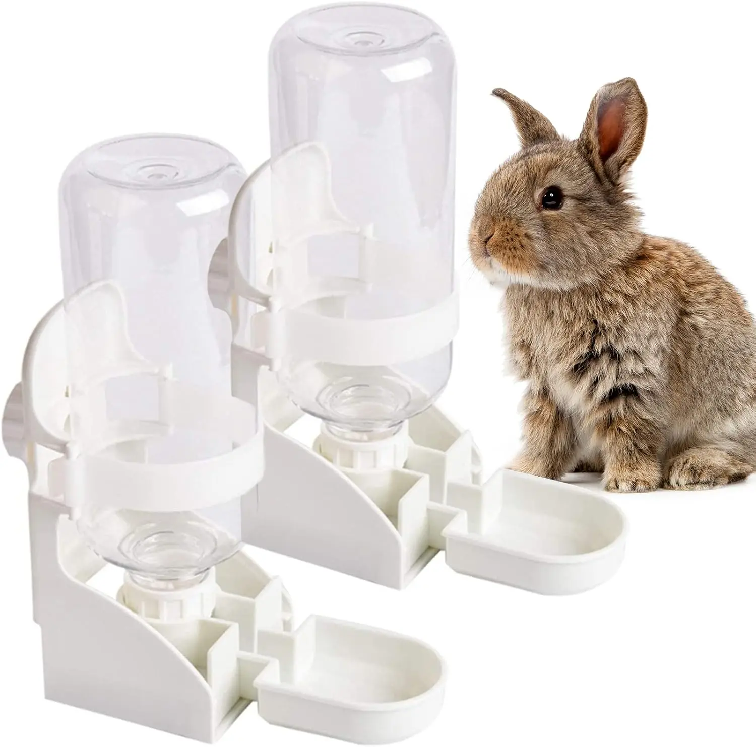 Hanging Oz Rabbit Water Bottle - No-Leak Automatic Feeder Dispenser Water Bottles for Bunny, Chinchilla, Small Pets (Guinea Pig, Hedgehog, Ferret)