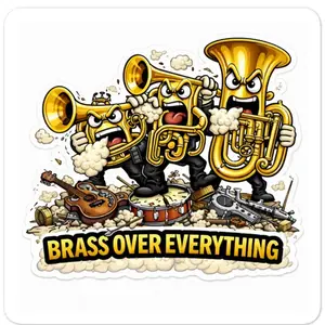 Brass Over Everything Die-cut stickers