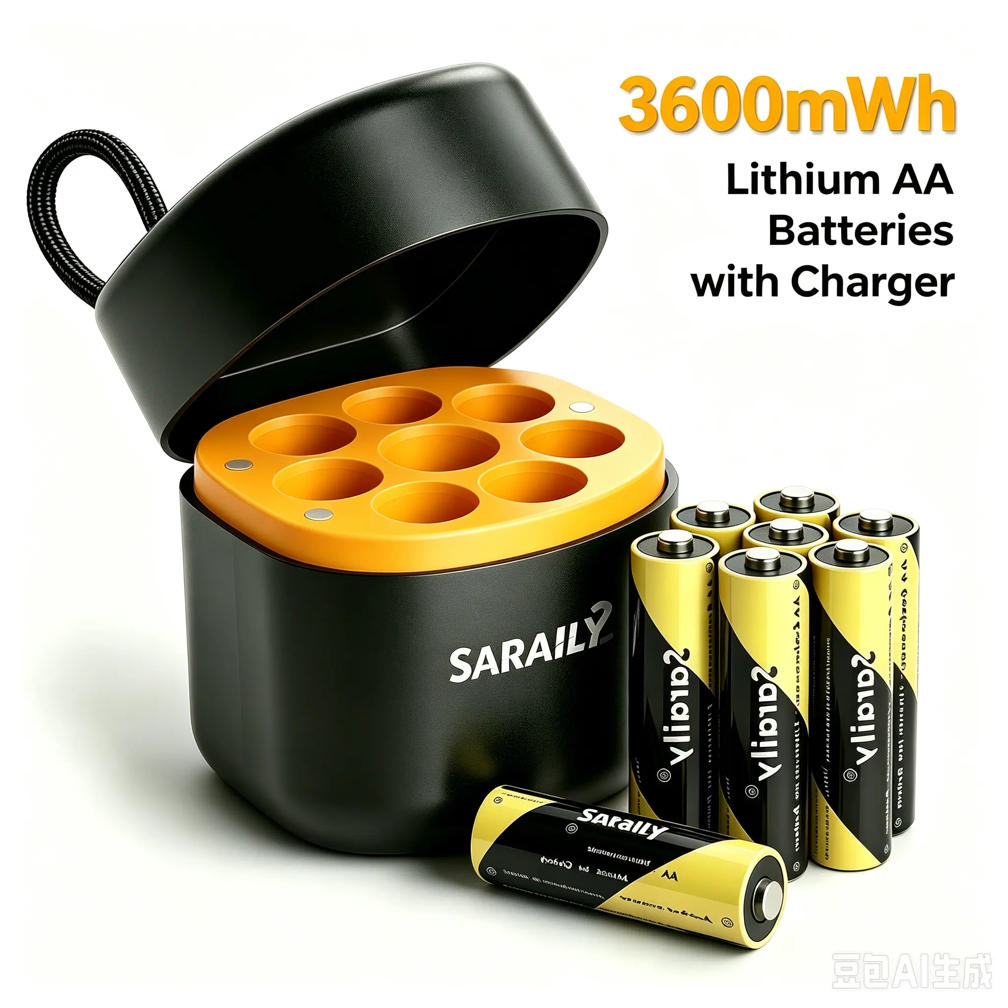 8-Count 3600mWh AA Rechargeable Lithium Ion Batteries, Stable 1.5V Constant Voltage, Portable Charging Box Kit for Blink Camera, Video Doorbell, Xbox Game Controller