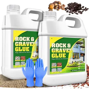 Rock Glue, Mulch Glue 1 Gallon / 128oz -  Drying and Long Lasting Pea Gravel Stabilizer & Mulch Adhesive Safe for Lockdown Sticky Rocks, Bark, Rubber - Gravel Binder for Garden, Driveway, Walkway