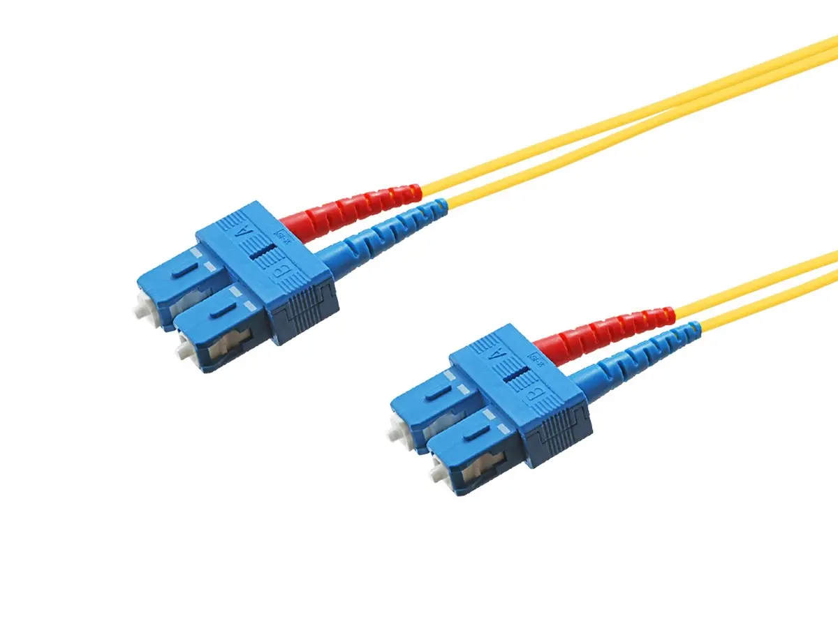 Monoprice 46077 UL Certified SC-SC Duplex Single Mode Fiber Optic Cable - 8 m, 3 mm, 9-125 OFNR, Yellow, for Duplex Setup & Fiber Systems, Sc Connector