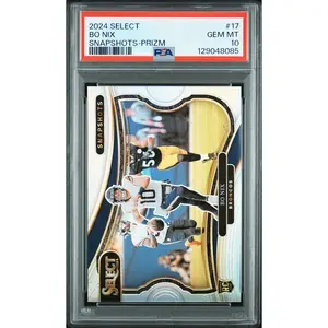 Bo Nix Broncos 2024 Select Snapshots Silver Prizm Rookie Card #17 PSA 10