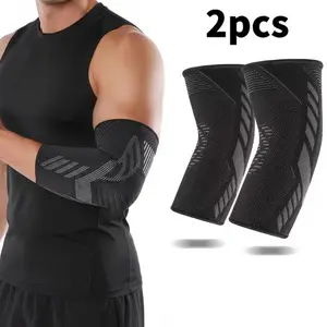 2pcs Breathable Elastic Elbow Pads, Sports Fitness Sweat-Wicking Compression Elbows, Compression Sleeves, Arm Compression Sleeves, Professional Mesh Panel, Enhanced Airflow and Flexibility