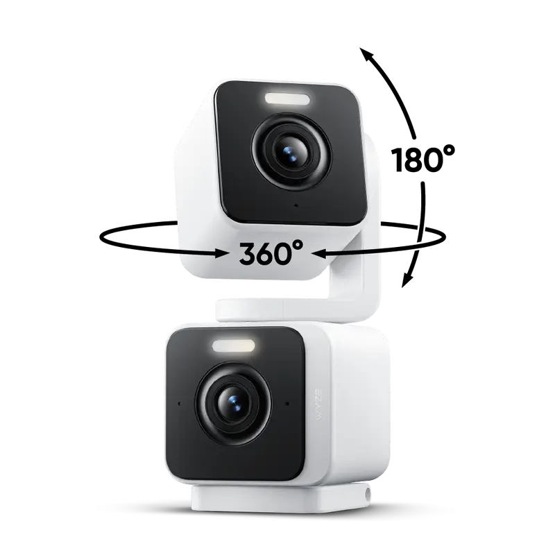 Wyze Duo Cam Pan — Wired 2K Dual Security Camera, Indoor/Outdoor, Pan Tilt Zoom (PTZ) w/ 360° Motion Tracking, Color Night Vision, 2 Camera Surveillance, Siren, Spotlight, 2-Way Audio, Works with Alexa & Google Assistant