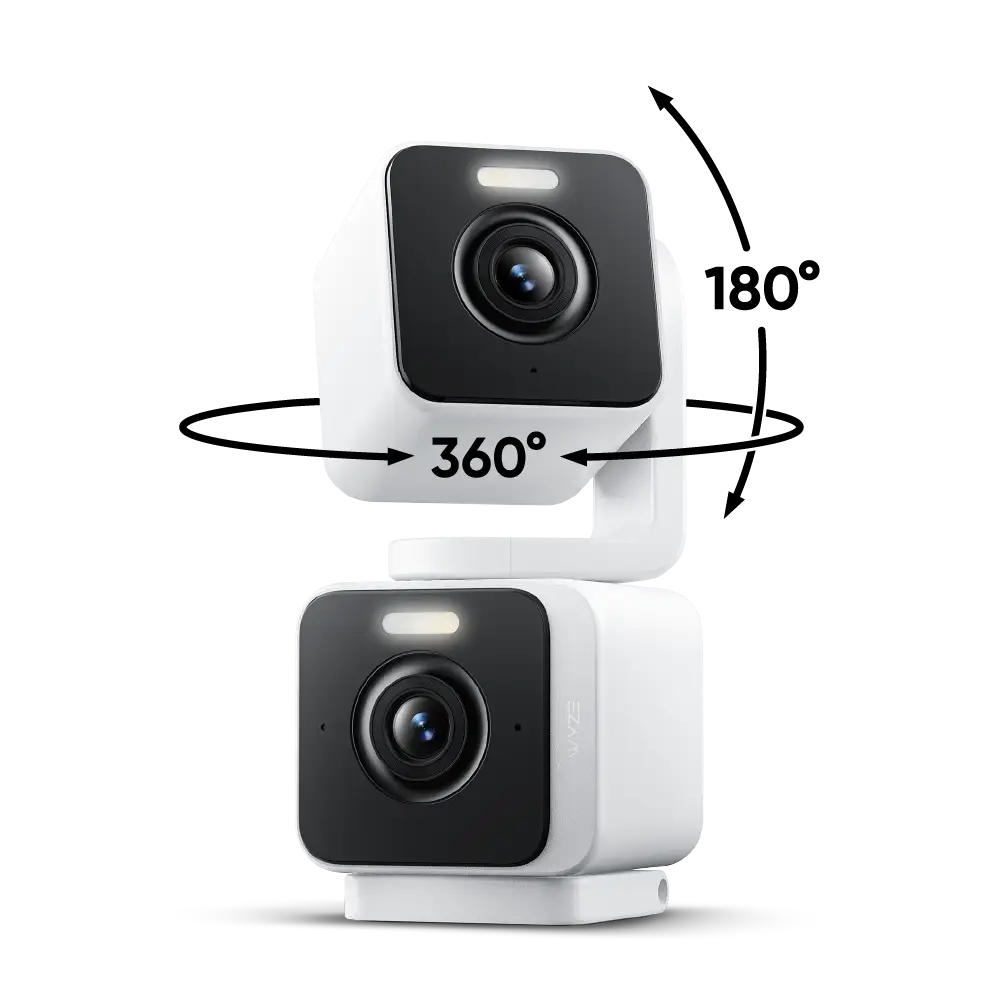 Wyze Duo Cam Pan — Wired 2K Dual Security Camera, Indoor/Outdoor, Pan Tilt Zoom (PTZ) w/ 360° Motion Tracking, Color Night Vision, 2 Camera Surveillan