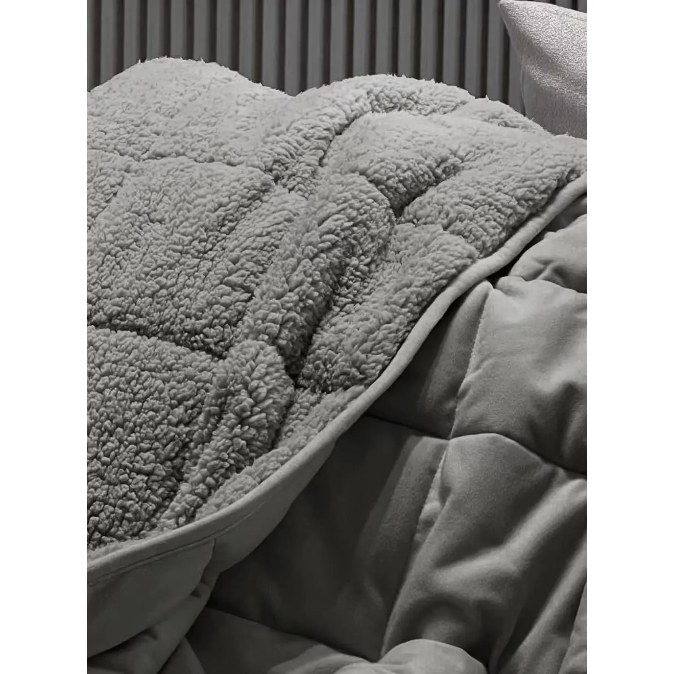 Sherpa Weighted Blanket for All Season,Both Sides Grey 7Lbs, 40 x 60 inches, Reversible  Soft Plush Weighted Blanket for Adult Better Sleep