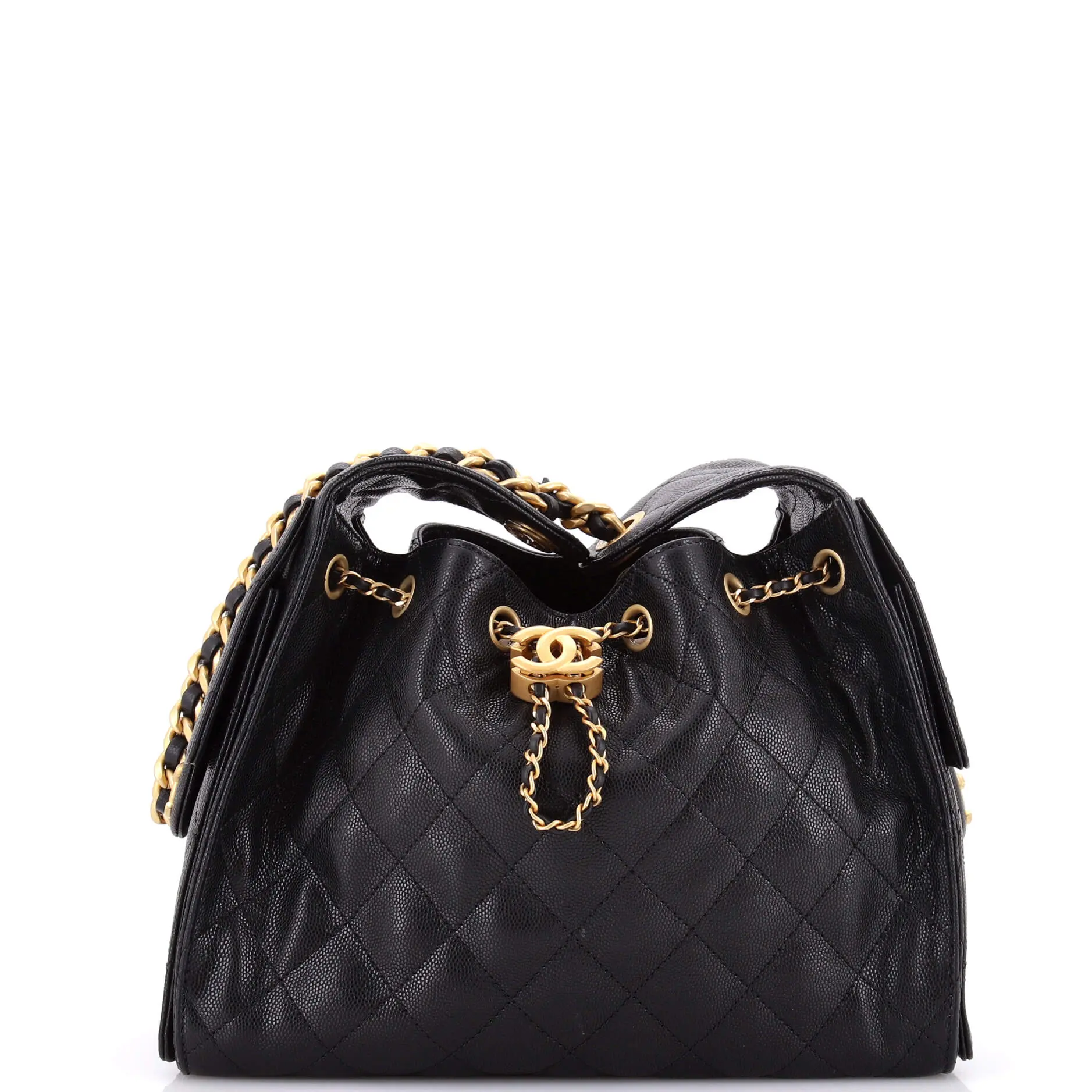 Pre-owned CHANEL Leather Shoulder Bags 25 Hobo Bag Quilted Caviar Small by Rebag