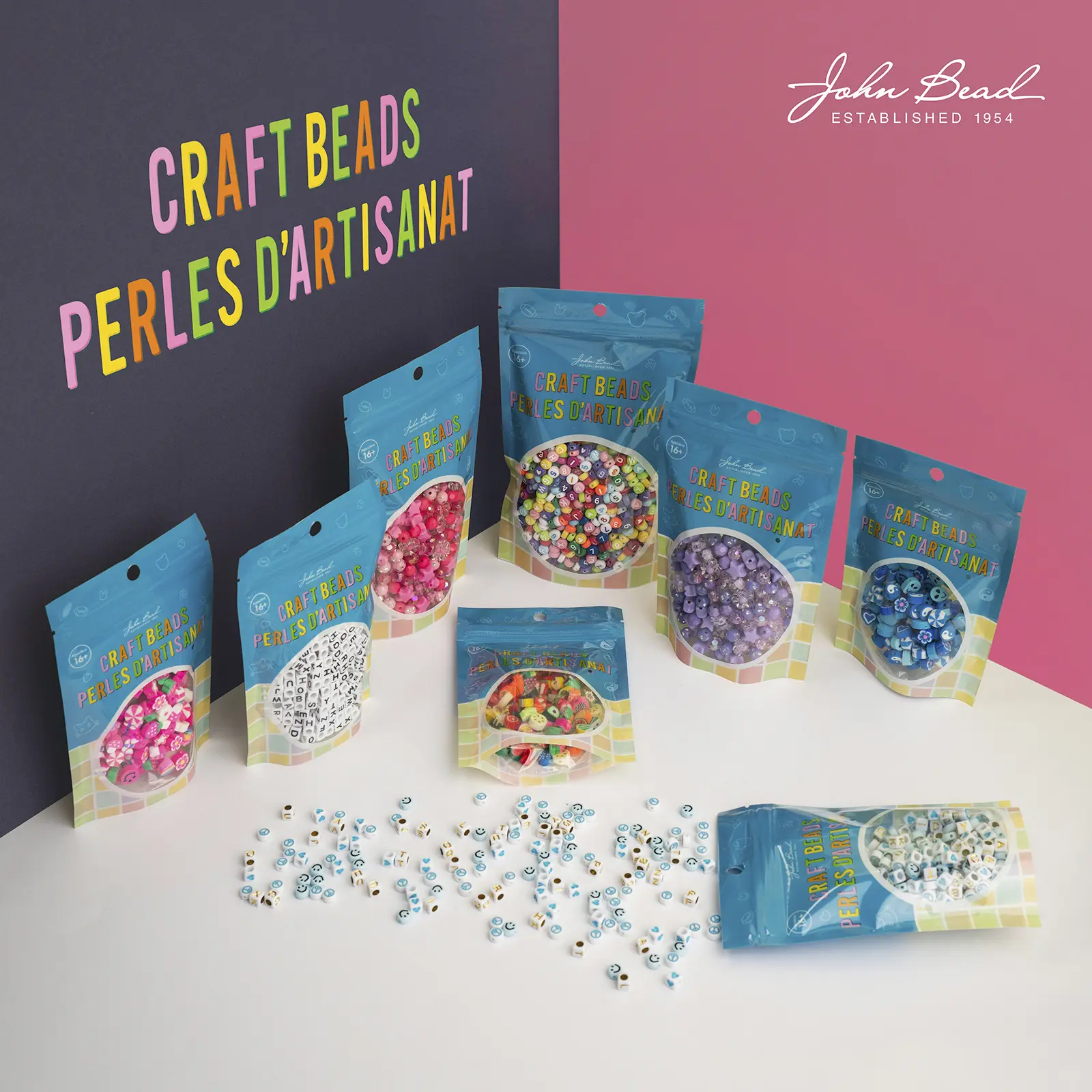 John Bead Yellow Emoji Face Polymer Clay Beads for Jewelry and Bracelet Making - 120pcs, 9mm