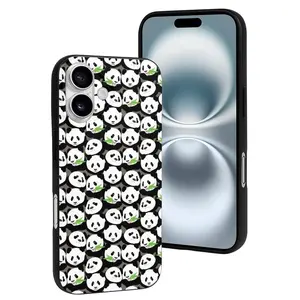Compatible with Iphone 16 Case Cute - Panda Bear Soft Silicone Case Compatible with Iphone 16 Phone Case for Women Men
