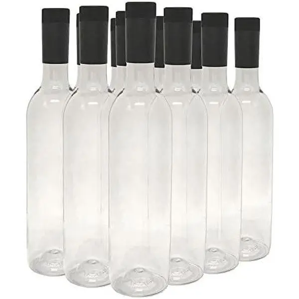 Plastic Bottles & Screw Caps, Clear, 750ml - Pack of 12 Plastic Bottles & Screw Caps, Clear, 750ml - Pack of 12