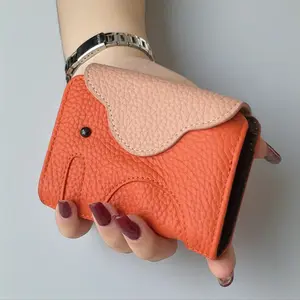 Genuine Soft Leather Card Holder PU Leather Japanese Style Ultra Thin Compact Coin Purse Wallet for Everyday Use Orange Pink good go bag Mini RFID Keychain Backpack