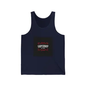 Superboy Unisex Jersey Tank - Fun Summer Apparel, Comfortable Workout Gear, Casual Wear, Gift for Dad, Birthday Present
