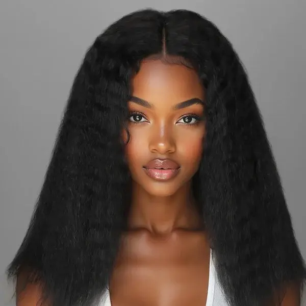 CliCli Hair 4C Kinky Edges Lace Front Bob Wig 12 Inch Short Kinky Straight Human Hair Wig Glueless Deep Side Parted Lace Bob Wig with Natural Hairline For Women