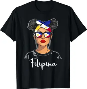 100%cotton Philippines Flag Outfit for Woman Uniform Girl Filipina T-Shirt