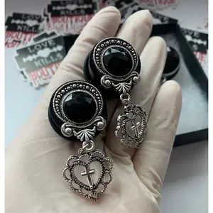 Mi Corazon Dangle Plugs Gauges Jewlery for stretched lobes Mi Corazon Dangle Plugs Gauges Jewlery for stretched lobes