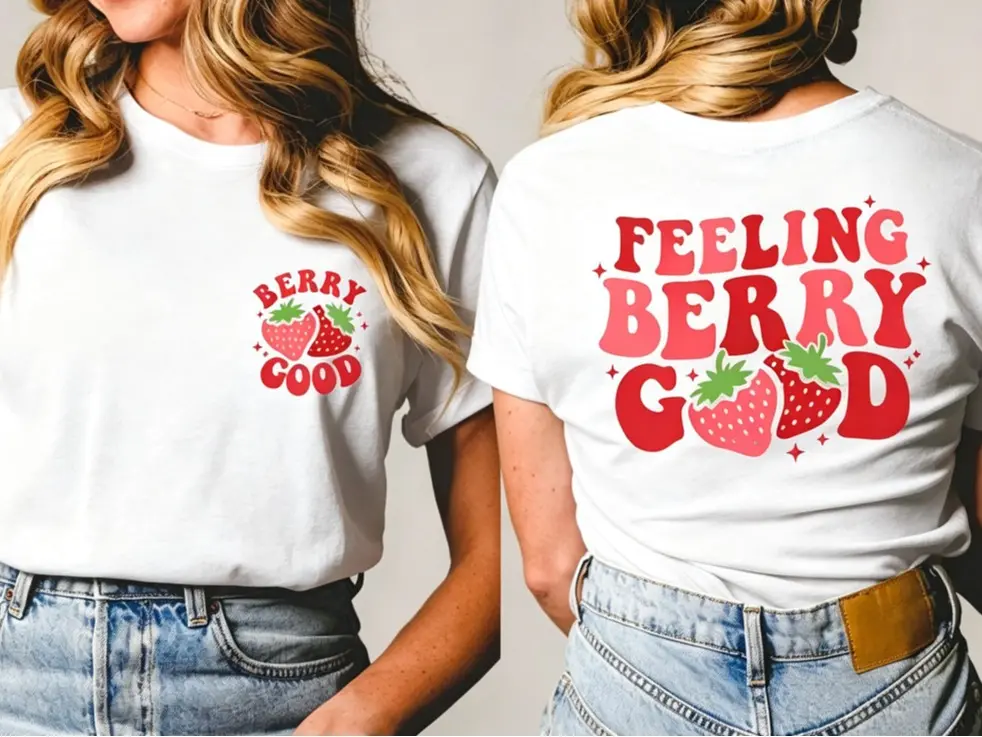 Feeling Berry Good Strawberry Shirt, Feeling Berry Good T-Shirt, Botanical Shirt, Fruit Print Tee Shirt, Gardening Shirt