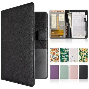 Server Book – Compact Organizer with Clear and Money Pockets, Pen Holder, Fits Apron Perfectly, Leather Waitress Book