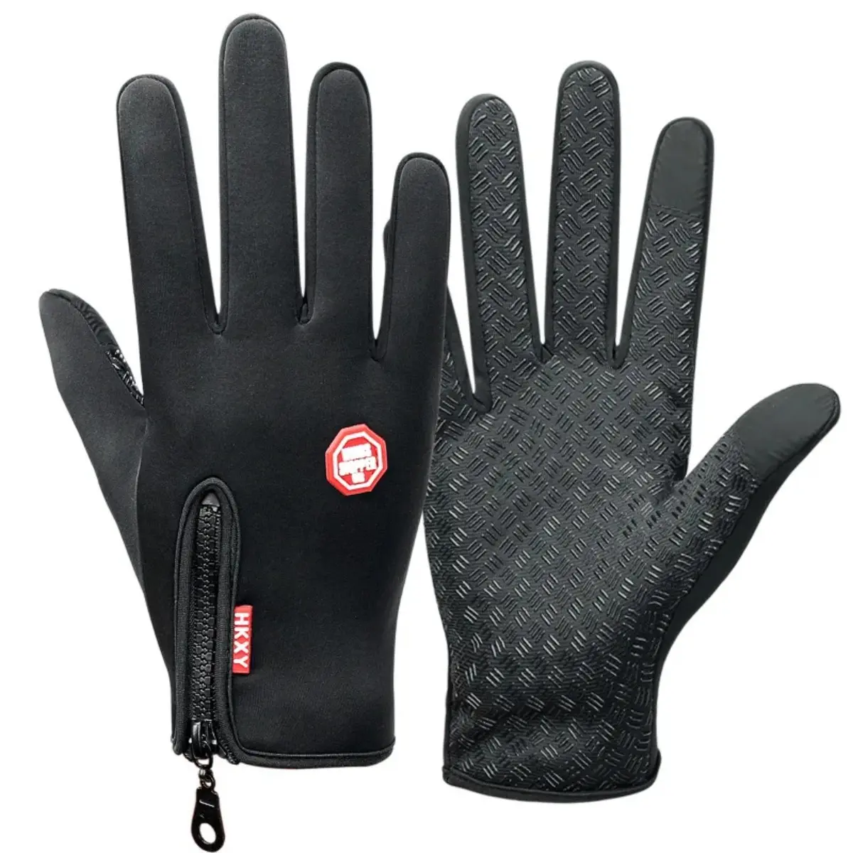 Waterproof Winter Gloves Touchscreen Warm Cycling Gloves Men Women Snow Outdoor Running Gloves Windproof Anti Slip Full Finger Thick Fleece Lined Cold Weather Driving Gloves