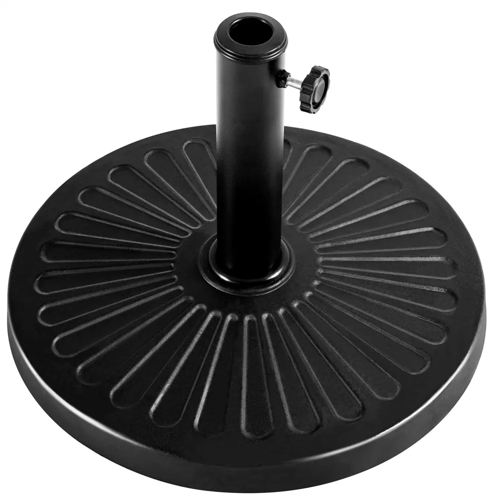 Yaheetech Iron Patio Umbrella Base Stand - 22lbs, 17.5in Round, Sturdy Heavy-Duty All-Weather Stand for Backyard, Porch, Fits Patio Umbrella Poles