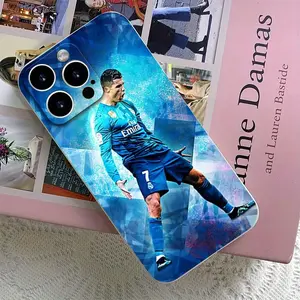 Cristiano Ronaldo Adorable Cartoon Phone Case for Iphone, Black TPU Flexible Protective Shell, Compatible with iPhone 17 Air 16 15 14 13 12 11 Pro Max Plus Protection Animal Colorful Personalized Smartphone Cellphone