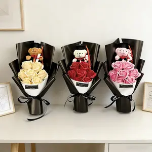 Graduation Gift Bouquet Set, Cartoon Sunflower Design, Ideal for Graduation Photoshoots & Festive Occasions, Perfect Floral Centerpiece Decor