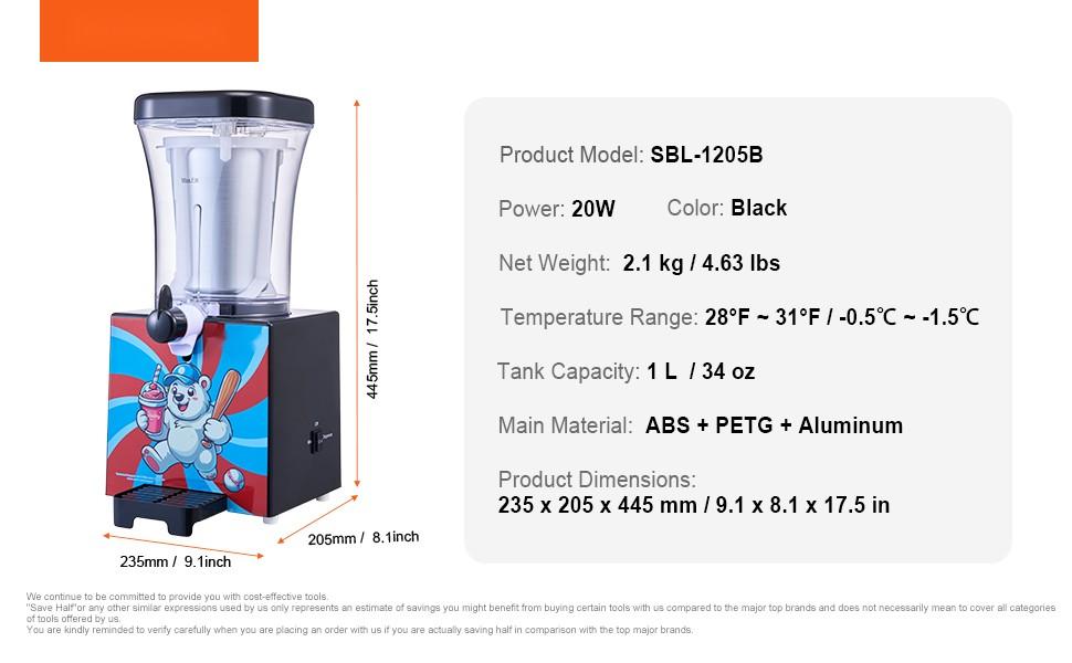 Slushy Machine For Home Use Margarita Slush Maker 34oz Frozen Drink Maker For Parties, Home Bar And Kitchen Countertop, Quick Freeze, Easy Operation, Ice Crusher, Smoothies And Frozen Cocktails, Large Capacity