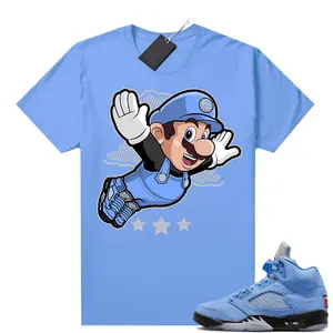 Shirt to match Sneaker, Fly Mario, Jordan 5 UNC