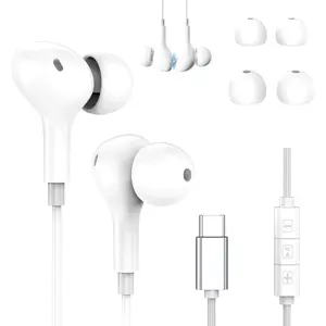 USB-C Wired Headphones for iPhone 17/17 Pro/17 Pro Max, Earphones with Built-in Microphone & Volume Control, Compatible with iPhone 16/15 Series, iPad Pro/Air, Samsung Galaxy S25 (Type C)