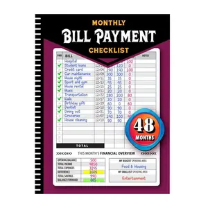 Bill Payment Tracker Notebook, Monthly Bill Organizer Notebook & 4-Year Budget Planner, Budget & Expense Tracker,960 Payment Records Accounting Ledger Book for Budgeting, Expense & Money Management.